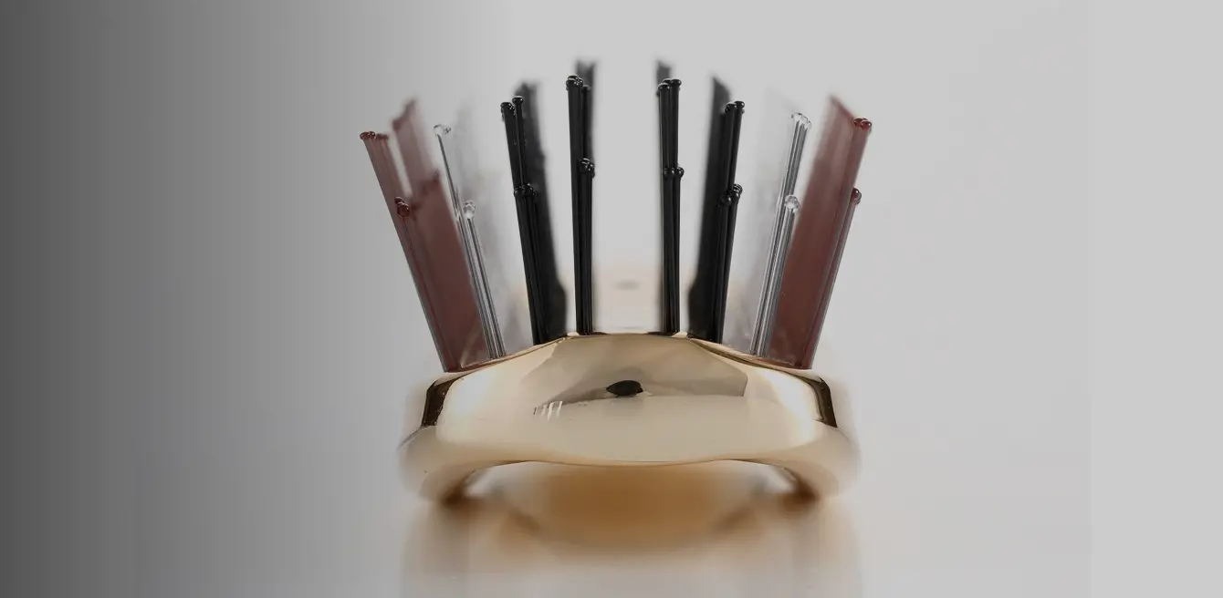 Close-up of brush bristles