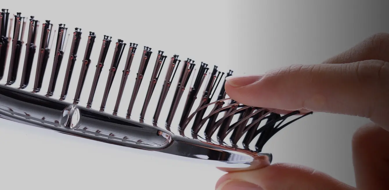 Dual-tip bristle brush in hand